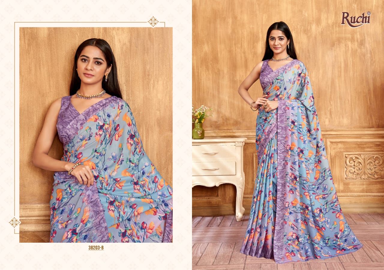 Vivanta Silk 39 By Ruchi Silk Crepe Printed Wholesale Sarees In India
